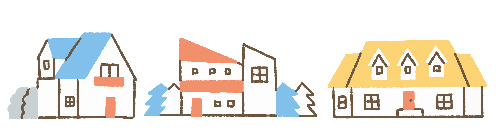 戸建て住宅の屋根の形